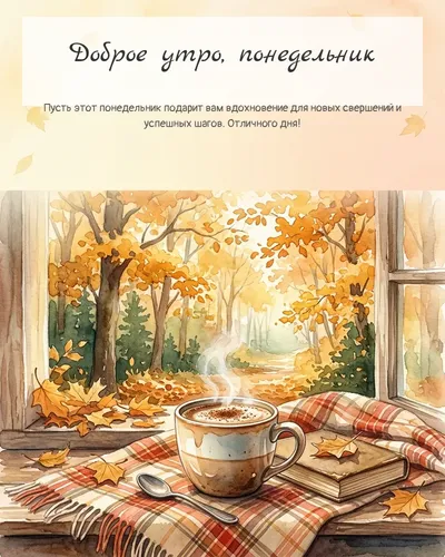 Картинка доброе утро, понедельник — осеннее утро