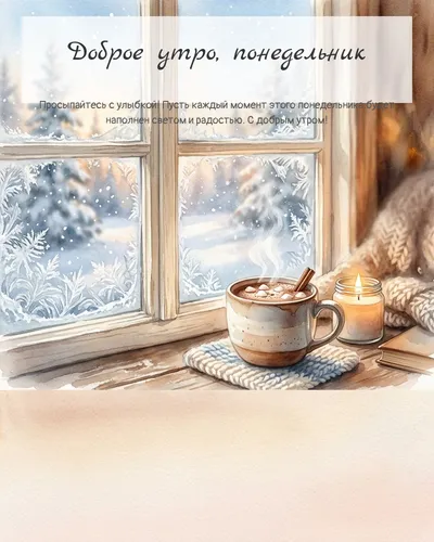Картинка доброе утро, понедельник — зимнее утро