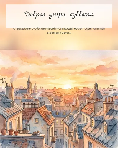 Картинка доброе утро, суббота — с городским рассветом