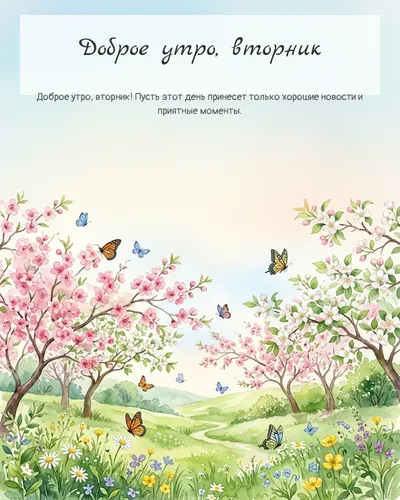Картинка доброе утро, вторник — весеннее утро