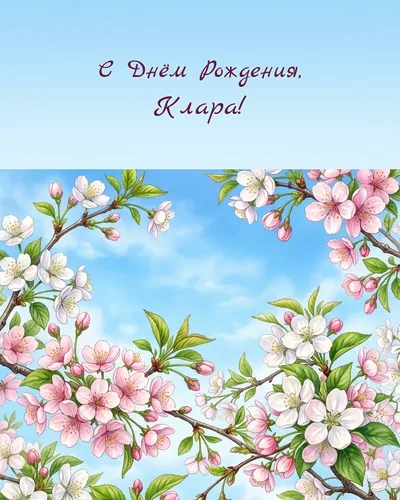 Открытка с днём рождения Клара — весенняя с природой