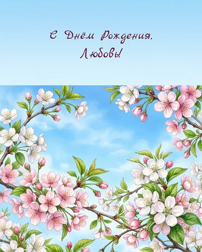 Открытка с днём рождения Любовь — весенняя с природой