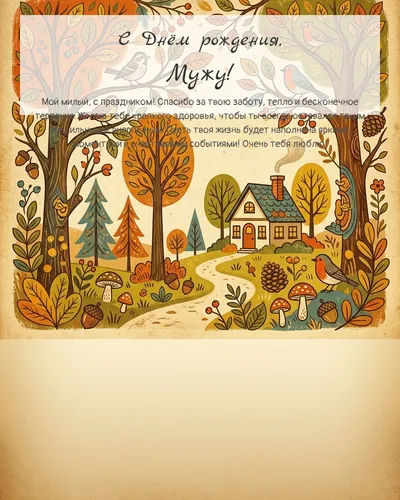 С Днём рождения, Мужу! — в ретро-стиле Открытка с днём рождения Мужу — в ретро-стиле