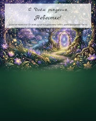 Открытка с днём рождения Невестке — сказочная