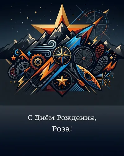 Открытка с днём рождения Роза — мужская с увлечениями