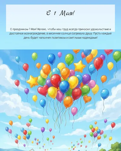 Картинка с 1 мая — с воздушными шарами