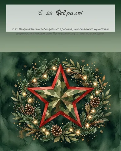 С 23 Февраля! — с красной звездой Картинка с 23 февраля — с красной звездой