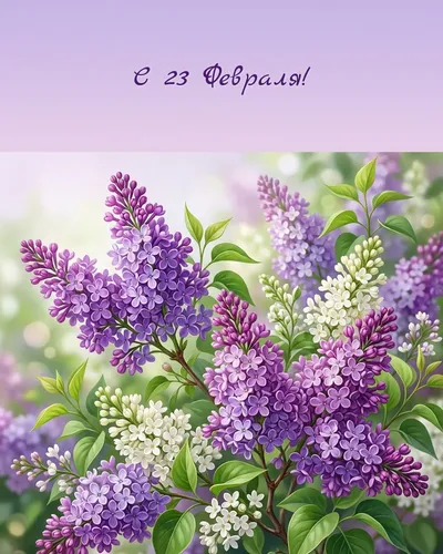 открытка на 23 февраля — строгая