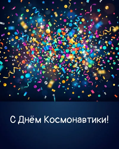 Поздравительная открытка: взрыв яркого конфетти и золотых блёсток — праздничный салют