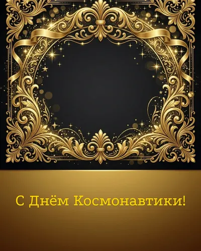Поздравительная открытка: элегантные золотые узоры на глубоком тёмном фоне