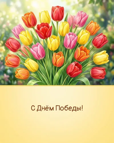 открытка с днём победы — с красными гвоздиками