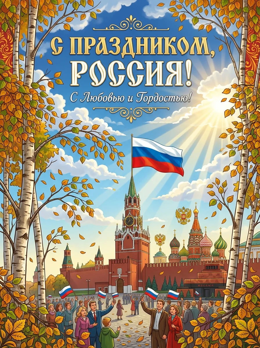 День России 12 июня: патриотические открытки и поздравления | Счастья-Здоровья.рф