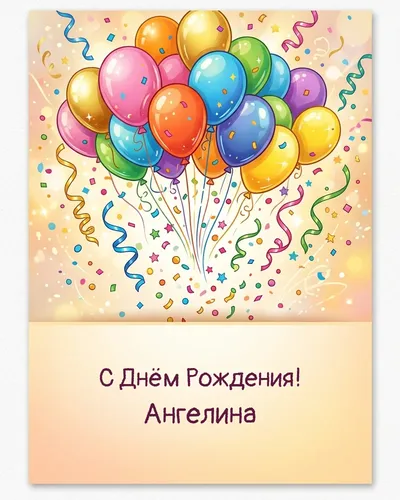 открытка с днём рождения Ангелина