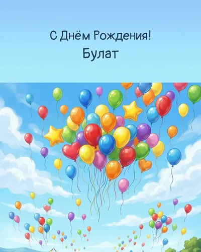 открытка с днём рождения Булат
