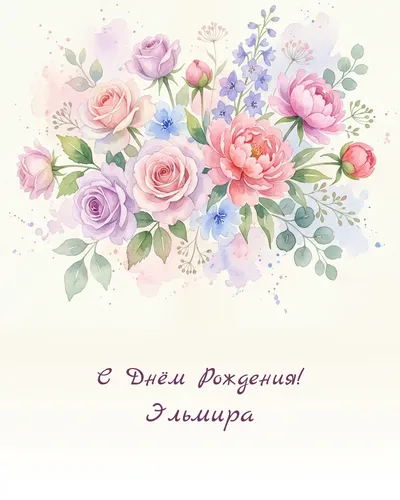 открытка с днём рождения Эльмира