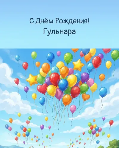 открытка с днём рождения Гульнара
