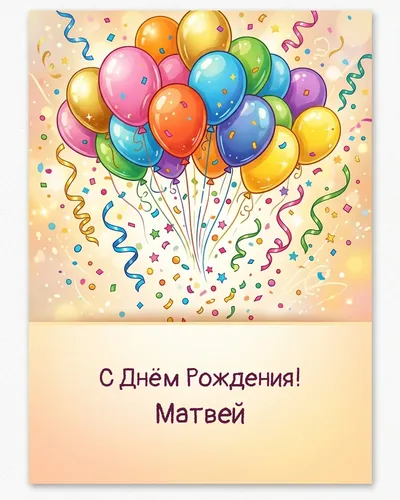 открытка с днём рождения Матвей