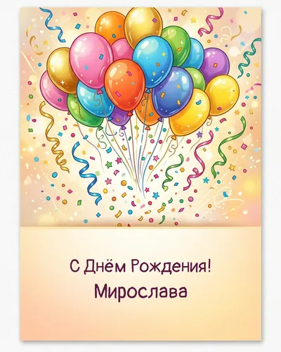 открытка с днём рождения Мирослава