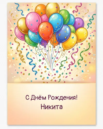 открытка с днём рождения Никита