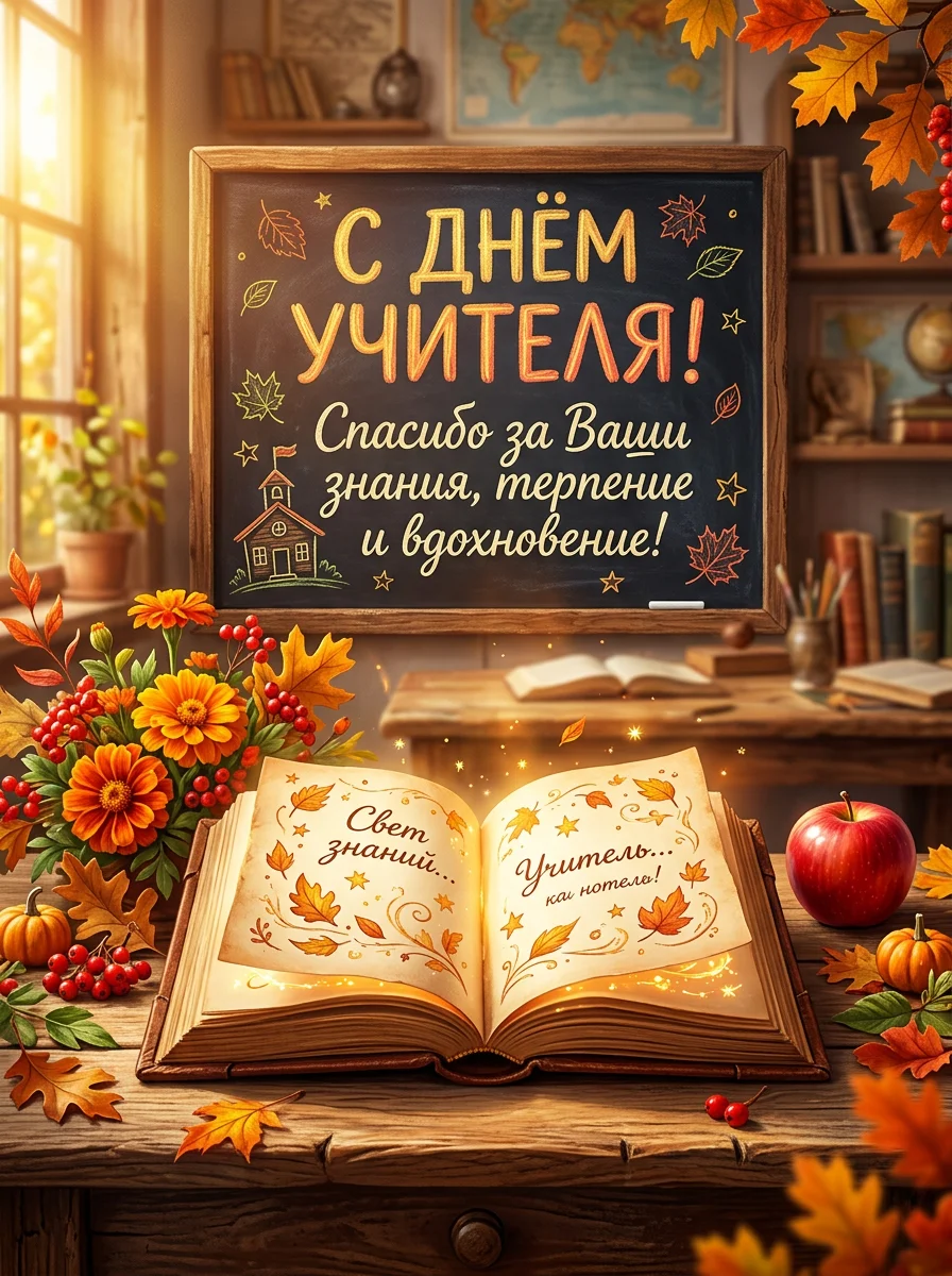 День учителя 2026: открытки со словами благодарности | Счастья-Здоровья.рф