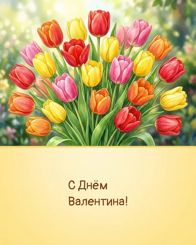 поздравительная валентинка — с розами
