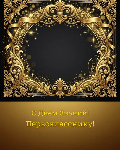 открытка для первоклассника — минималистичный дизайн с элементами школьной тематики
