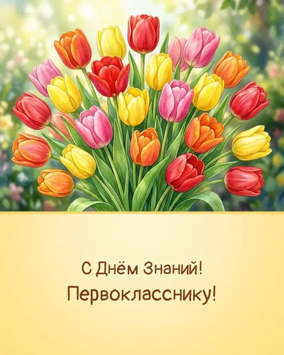 открытка для первоклассника — анимированное изображение с книгами и карандашами