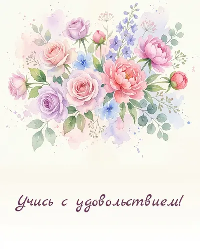 открытка — учись с удовольствием!