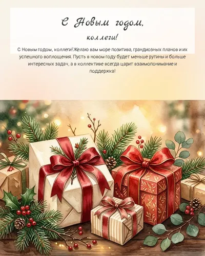 Картинка с новым годом, коллеги — с новогодними подарками