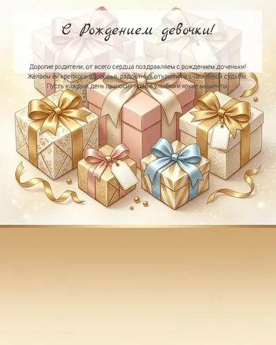 Картинка с рождением девочки — с подарками