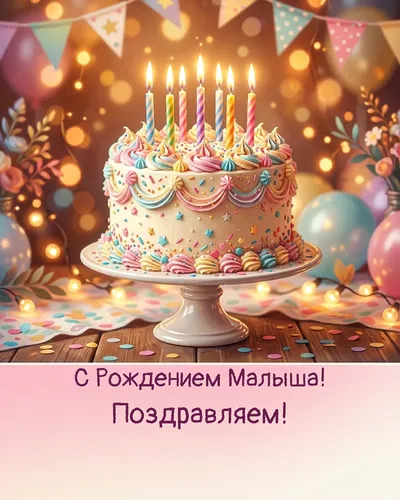 открытка с рождением малыша!