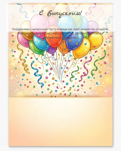 Картинка с выпускным — с шарами и конфетти