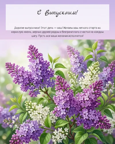 Картинка с выпускным — с сиренью