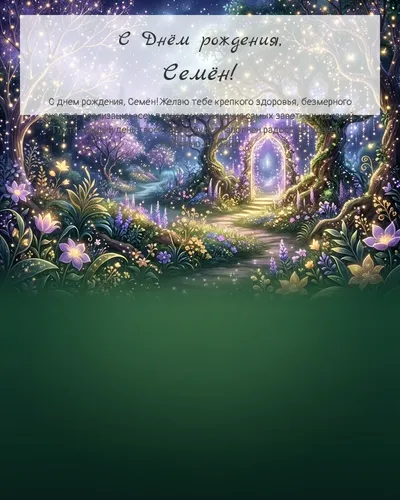 Открытка с днём рождения Семён — сказочная