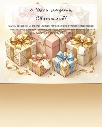 С Днём рождения, Святослав! — с подарками Открытка с днём рождения Святослав — с подарками