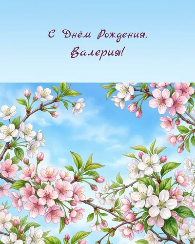 Открытка с днём рождения Валерия — весенняя с природой